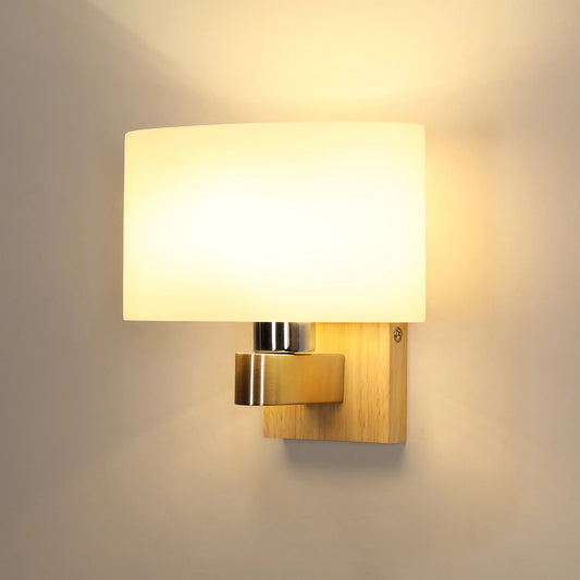 Applique Murale Chrome Bois E27 Lecture