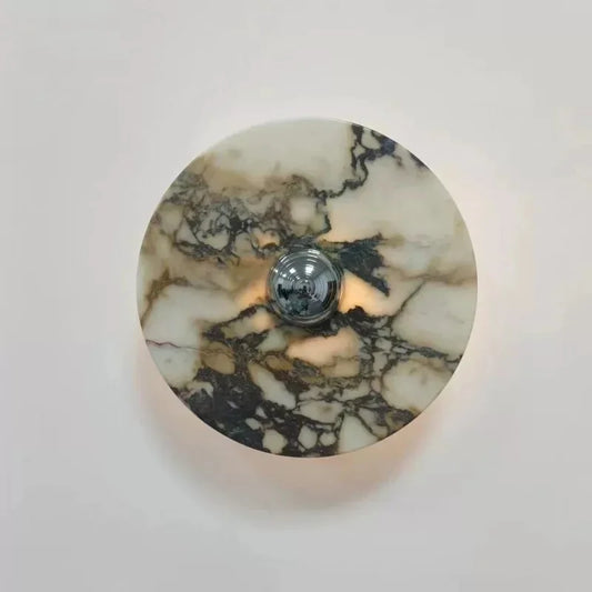 Applique Murale LED Ronde en Marbre Naturel