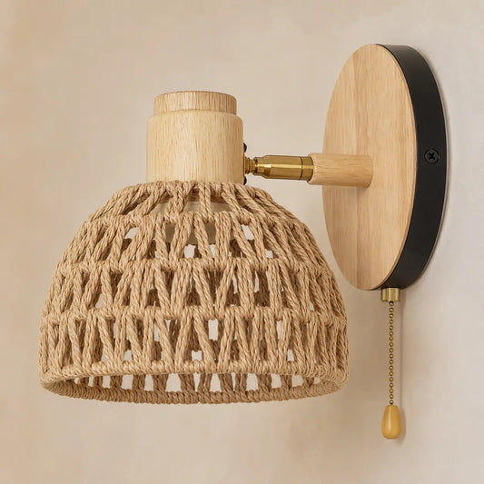 Applique Murale Macaron E27 Bois et Métal