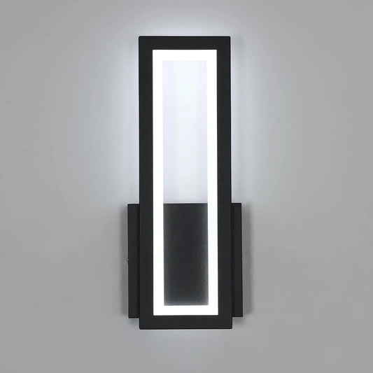 Applique Murale Rectangulaire Noire 16W 6500K