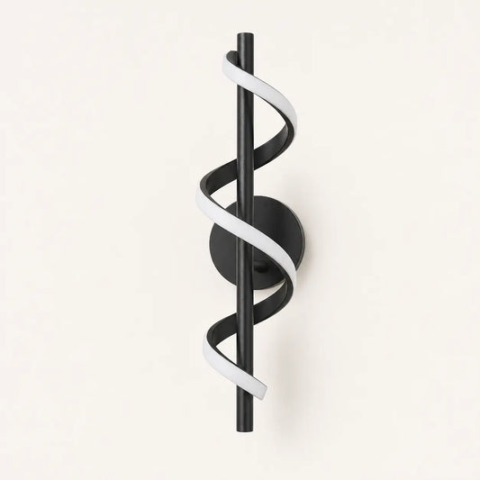 Applique Murale Spirale LED Noire Aluminium PVC